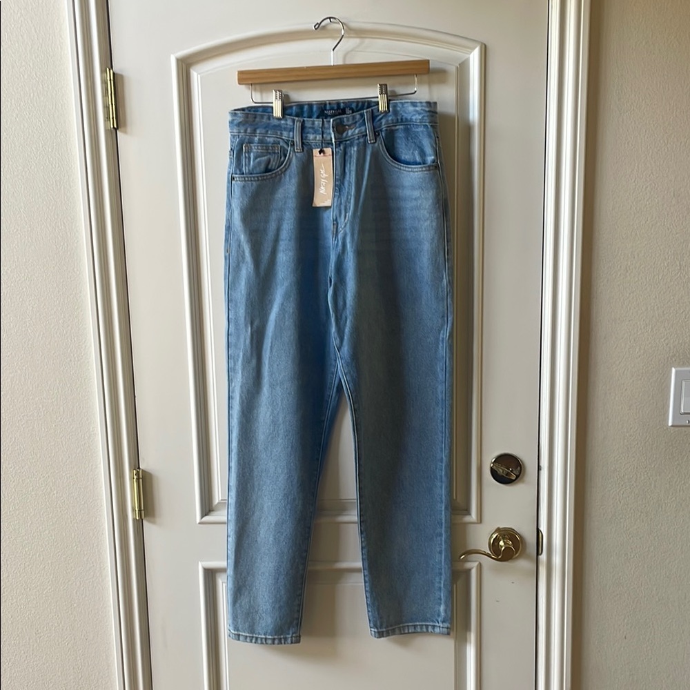 Nasty Gal Light Blue Denim Pants 8